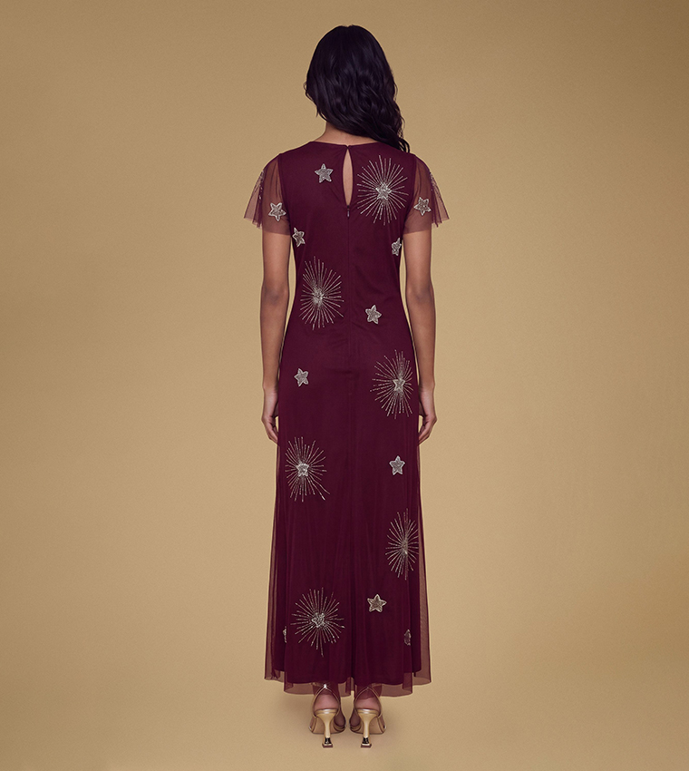 Petite Celestial Mesh Maxi Dress