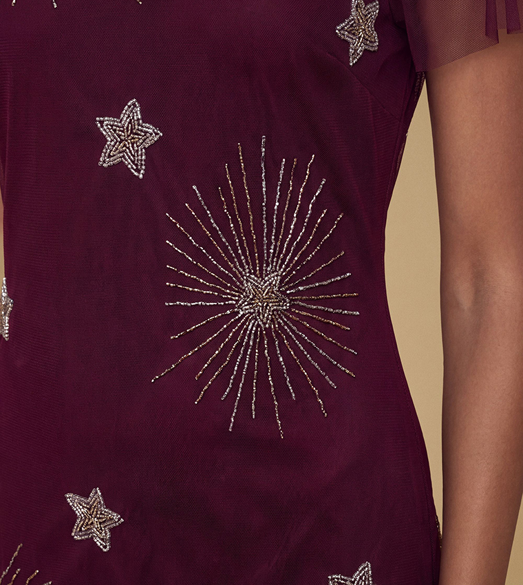 Petite Celestial Mesh Maxi Dress