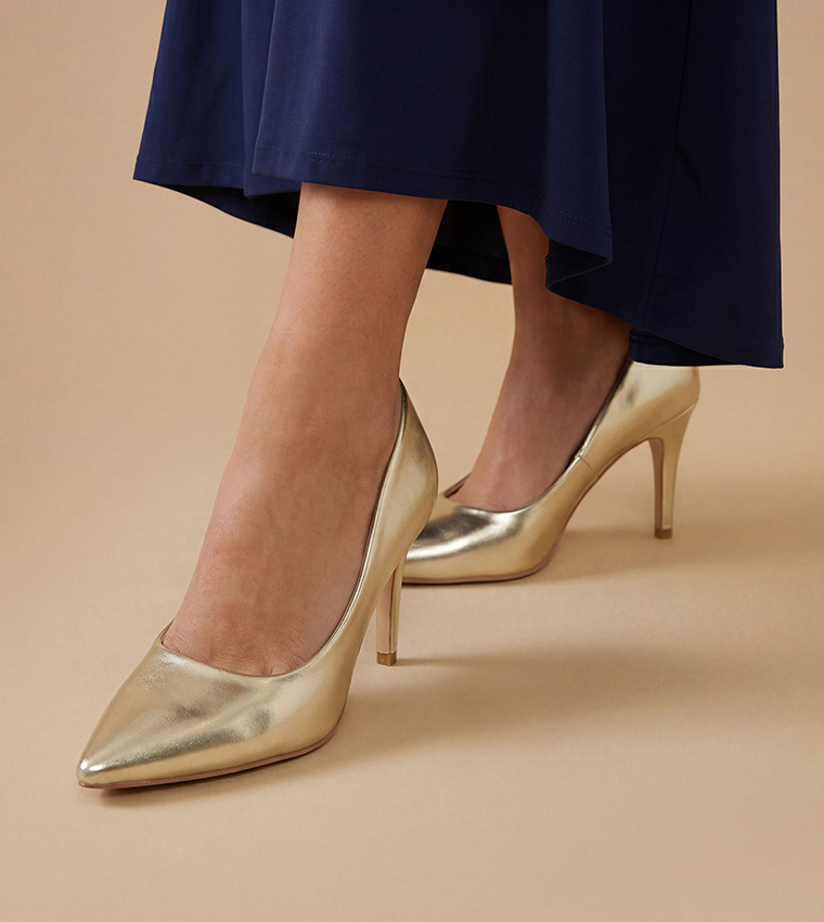 Keira Faux Metallic Leather Pumps