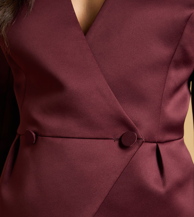 Duchess Satin Collarless Jacket