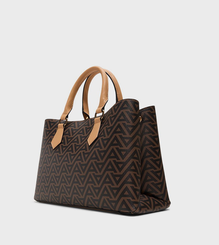 BAELI Monogram Patterned Zippered Satchel Bag