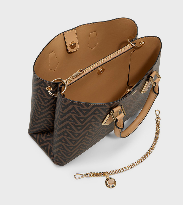 BAELI Monogram Patterned Zippered Satchel Bag