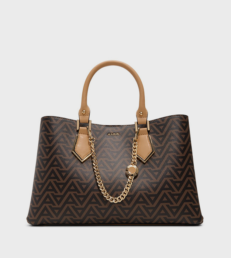 BAELI Monogram Patterned Zippered Satchel Bag
