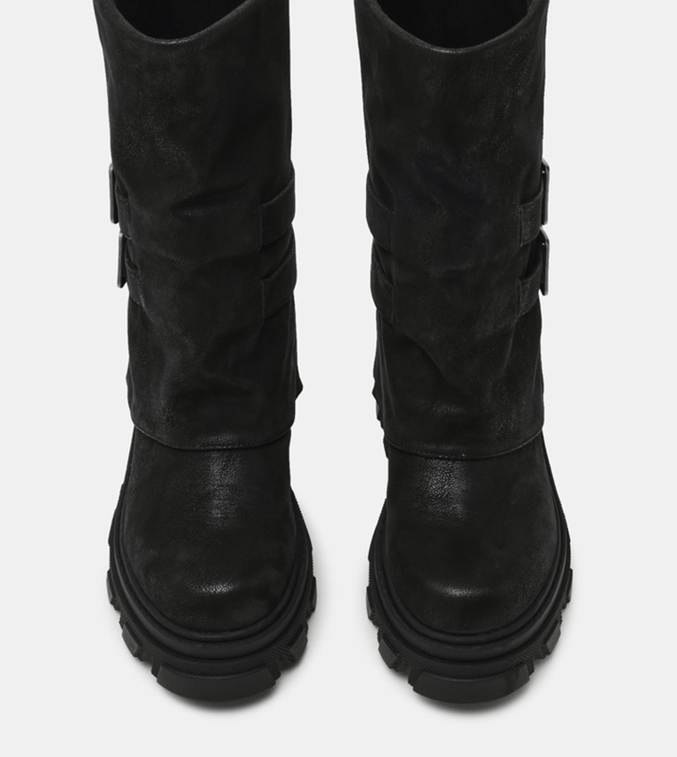 BARRAGE Distressed Knee-High Boots