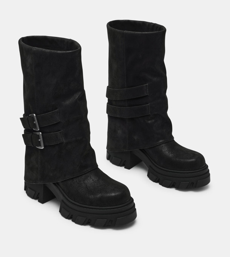 BARRAGE Distressed Knee-High Boots