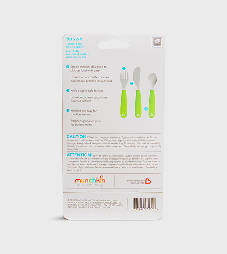 3-Piece Splash™ Toddler Fork, Knife & Spoon Set