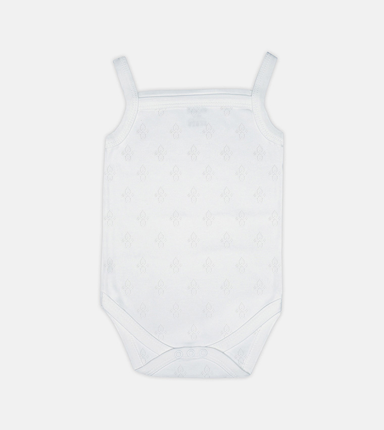 Pack of 3 Textured Strappy Bodysuits