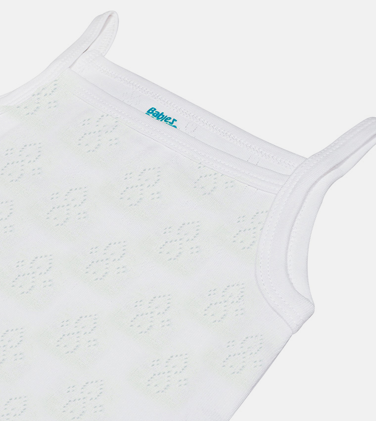 Pack of 3 Textured Strappy Bodysuits