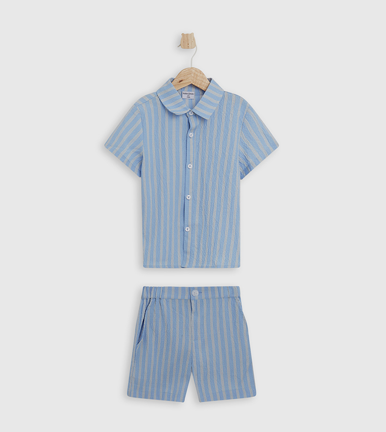 Striped Short Sleeves Co-Ord Set