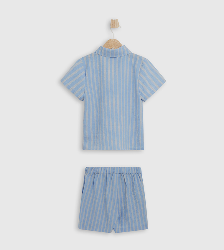 Striped Short Sleeves Co-Ord Set