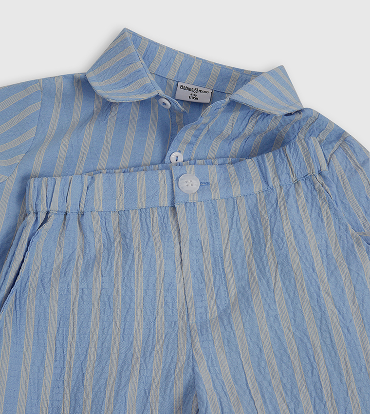 Striped Short Sleeves Co-Ord Set