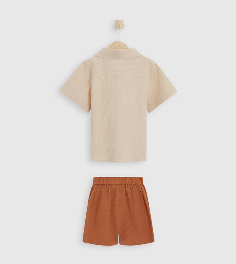 Ribbed Short Sleeves Co-Ord Set