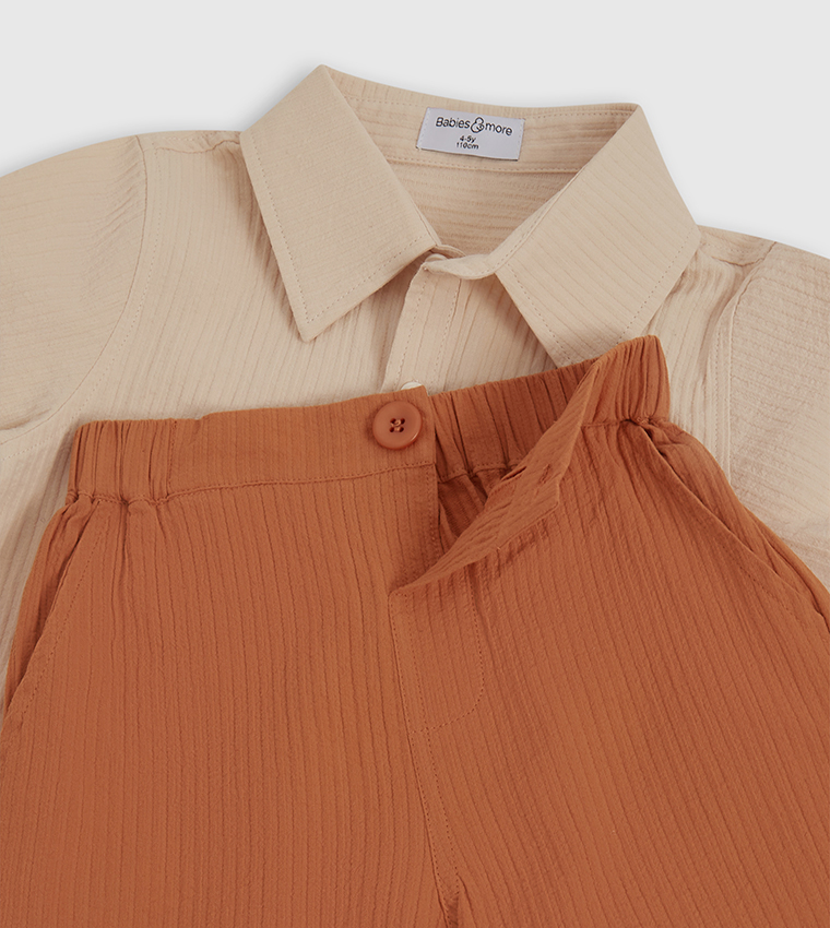 Ribbed Short Sleeves Co-Ord Set