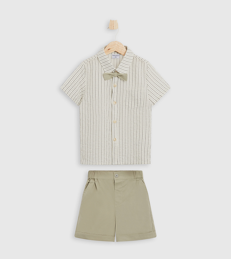Striped Short Sleeves Co-Ord Set