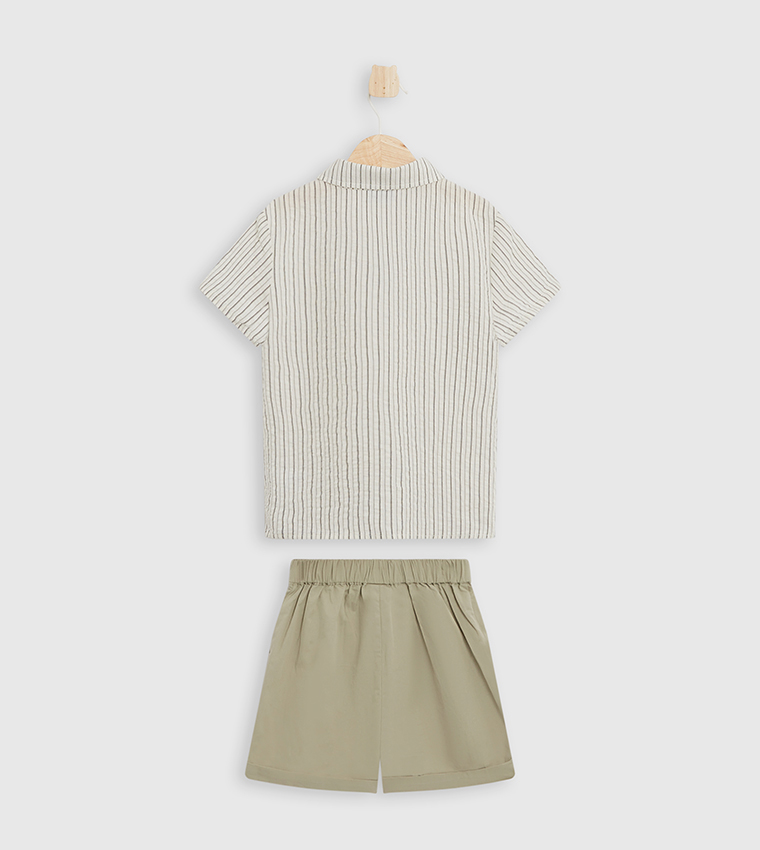 Striped Short Sleeves Co-Ord Set