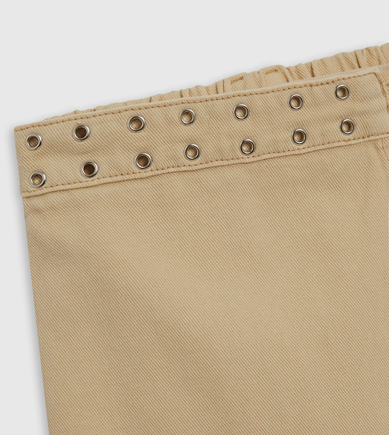 Eyelet Detail Wrap Skirt