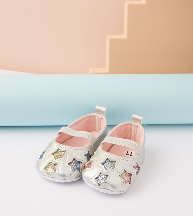 حذاء مسطح باليه لامع 