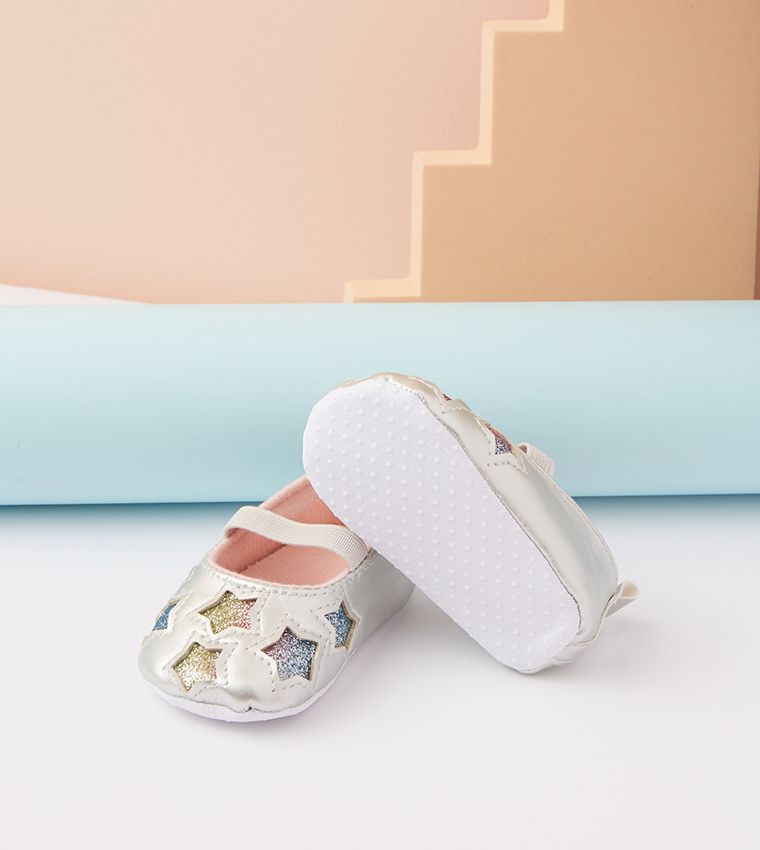 حذاء مسطح باليه لامع 