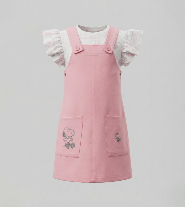 طقم فستان وأفرول مطرز 