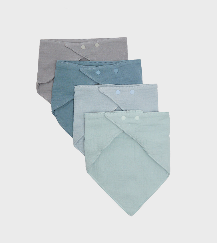 4 Pack 6-Layer Crepe Triangular Bibs