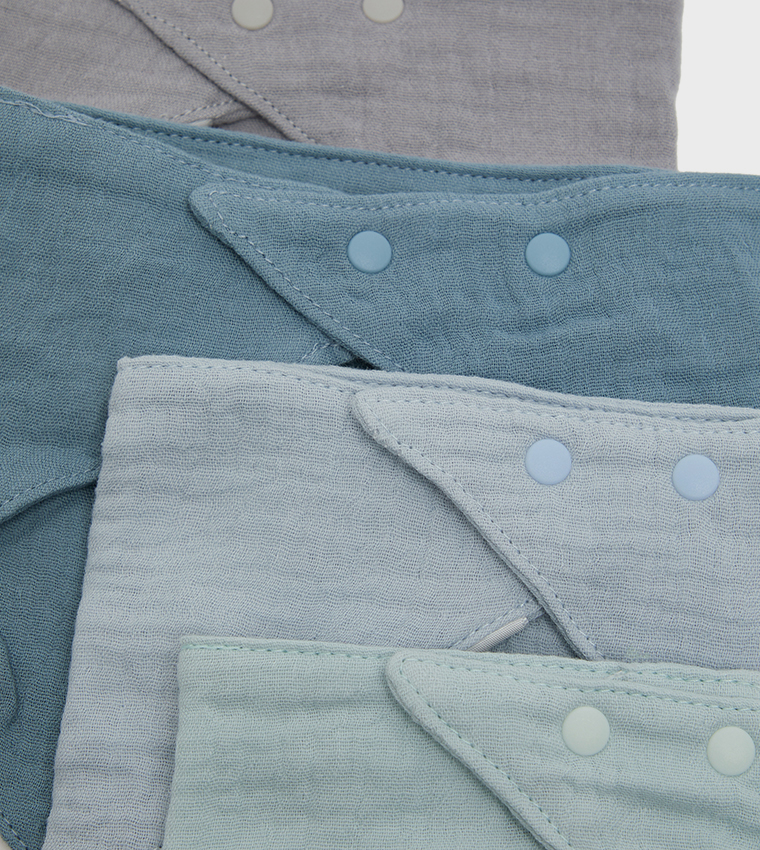 4 Pack 6-Layer Crepe Triangular Bibs