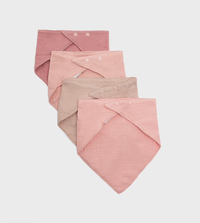 4 Pack 6-Layer Crepe Triangular Bibs