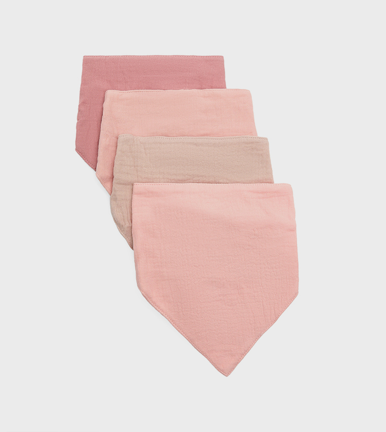 4 Pack 6-Layer Crepe Triangular Bibs
