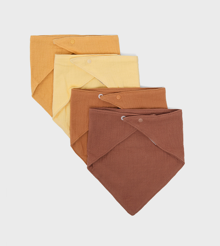 4 Pack 6-Layer Crepe Triangular Bibs
