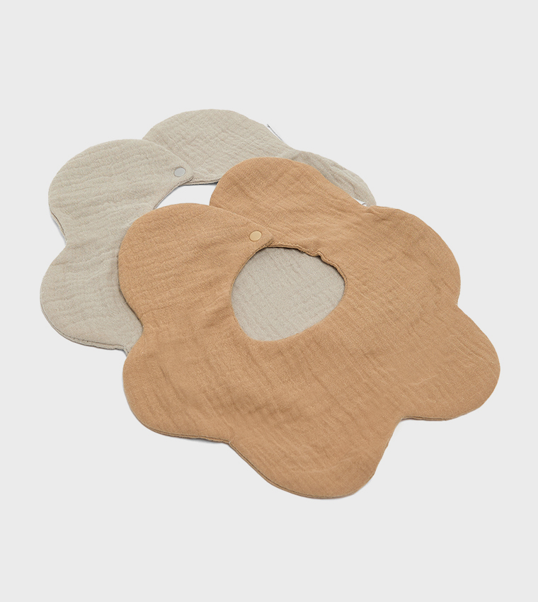 2 Pack 6-Layer Crepe Petal Bibs 