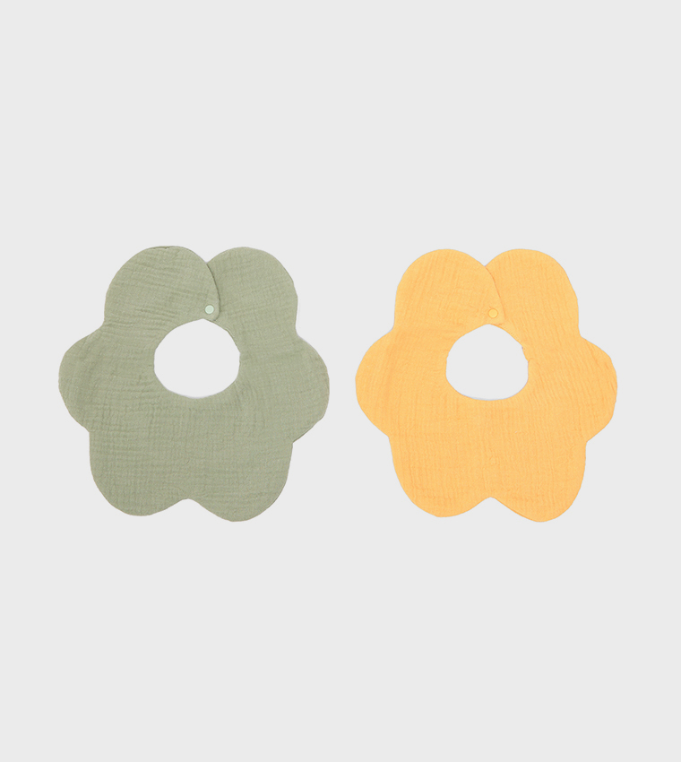 2 Pack 6-Layer Crepe Petal Bibs