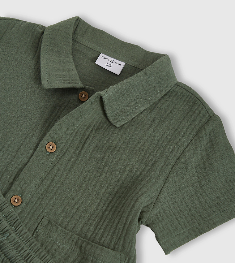 Solid Short Sleeves Clothing Set
