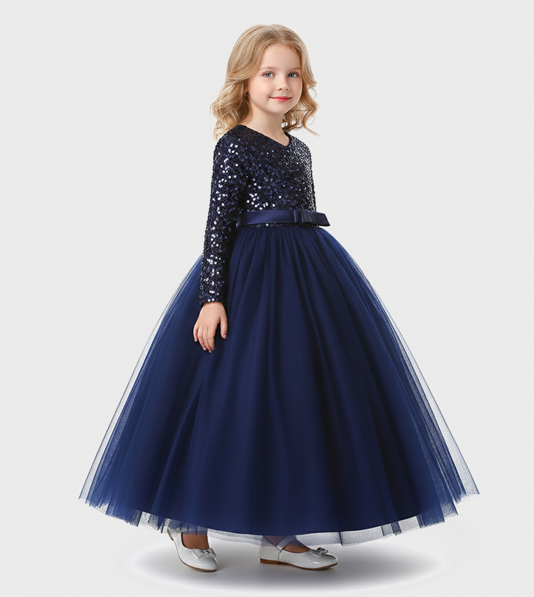 Glitter Joy Long Sleeves Maxi Dress