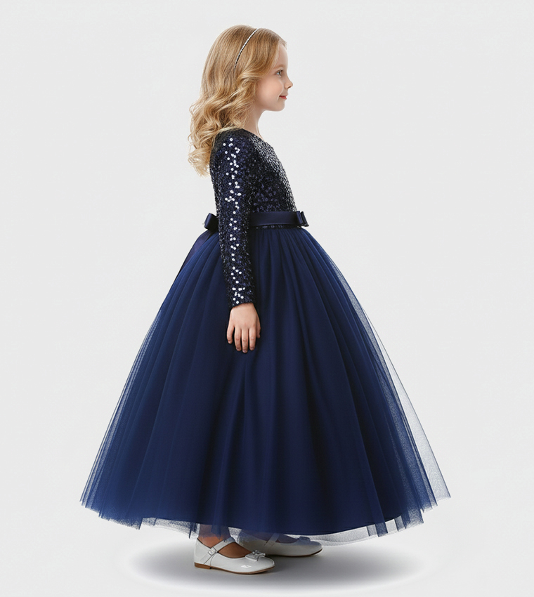 Glitter Joy Long Sleeves Maxi Dress