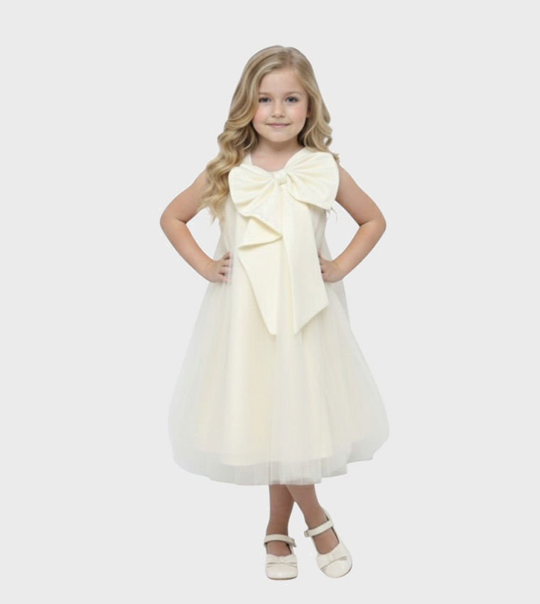 Cascade Sleeveless Midi Party Dress