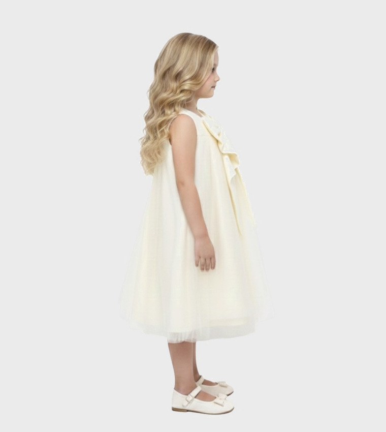Cascade Sleeveless Midi Party Dress