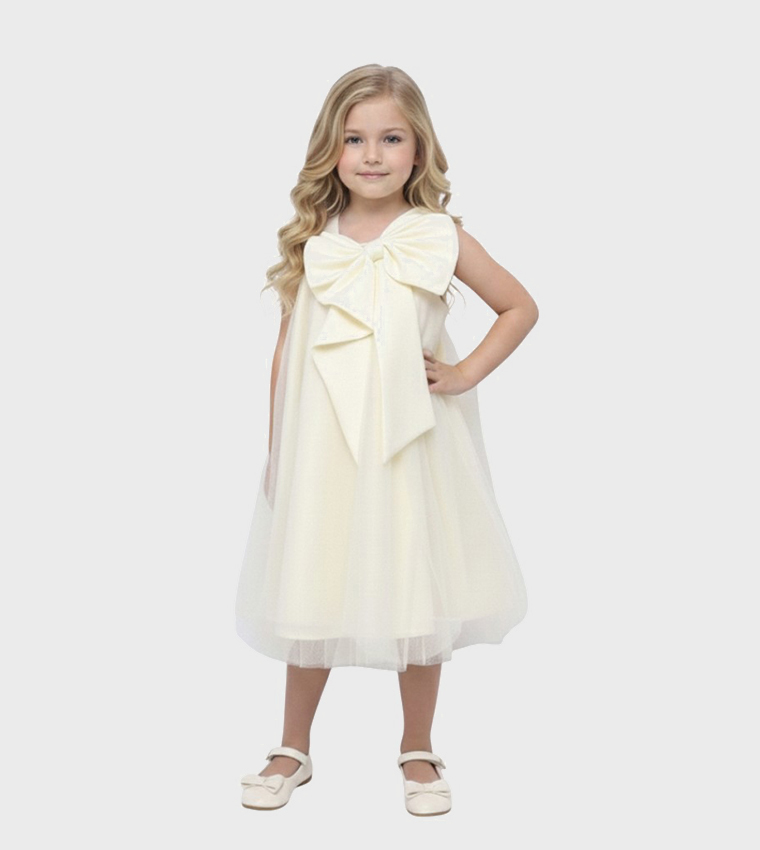 Cascade Sleeveless Midi Party Dress