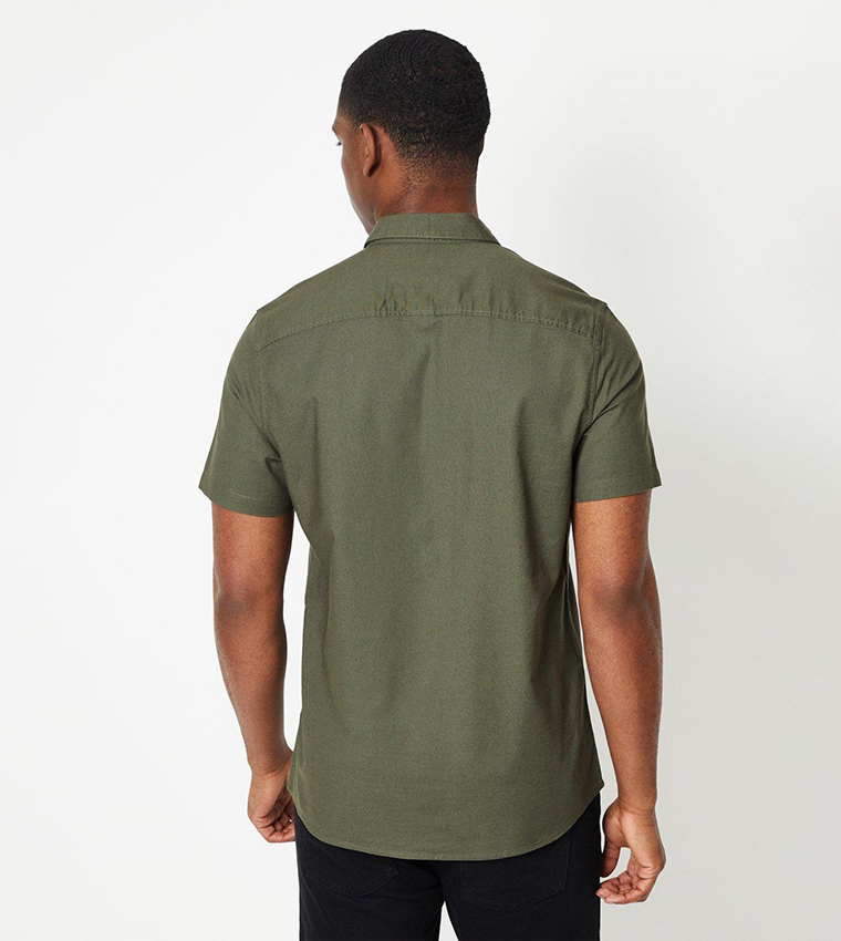 Solid Short Sleeves Oxford Shirt