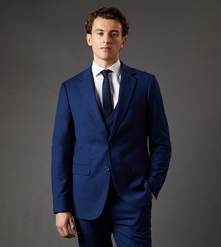 Solid French Slim Fit Blazer