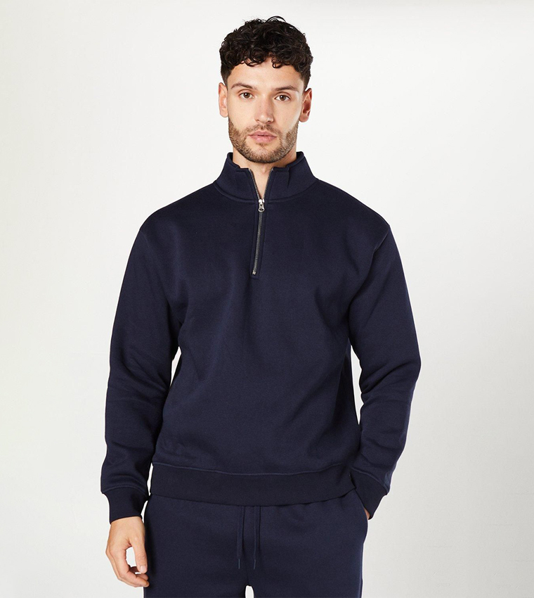 Half Zippered Long Sleeves Sweatshirt