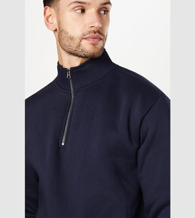 Half Zippered Long Sleeves Sweatshirt
