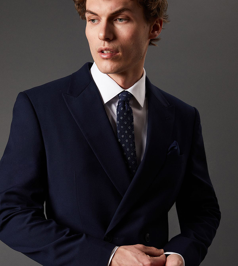 Solid Double Breasted Blazer