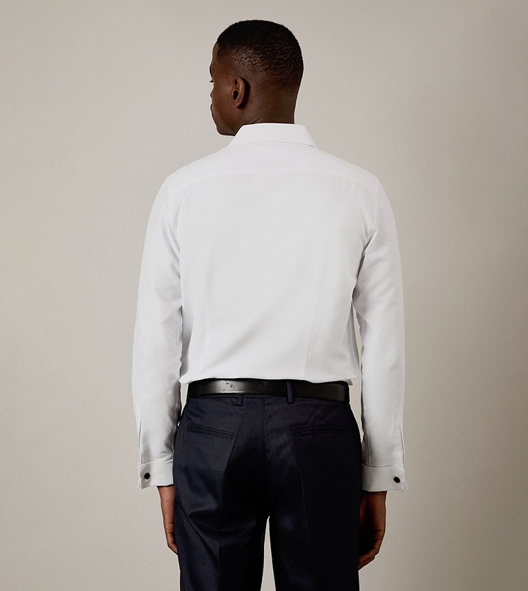 Textured Double Cuff Tailored Fit Formal Shirt