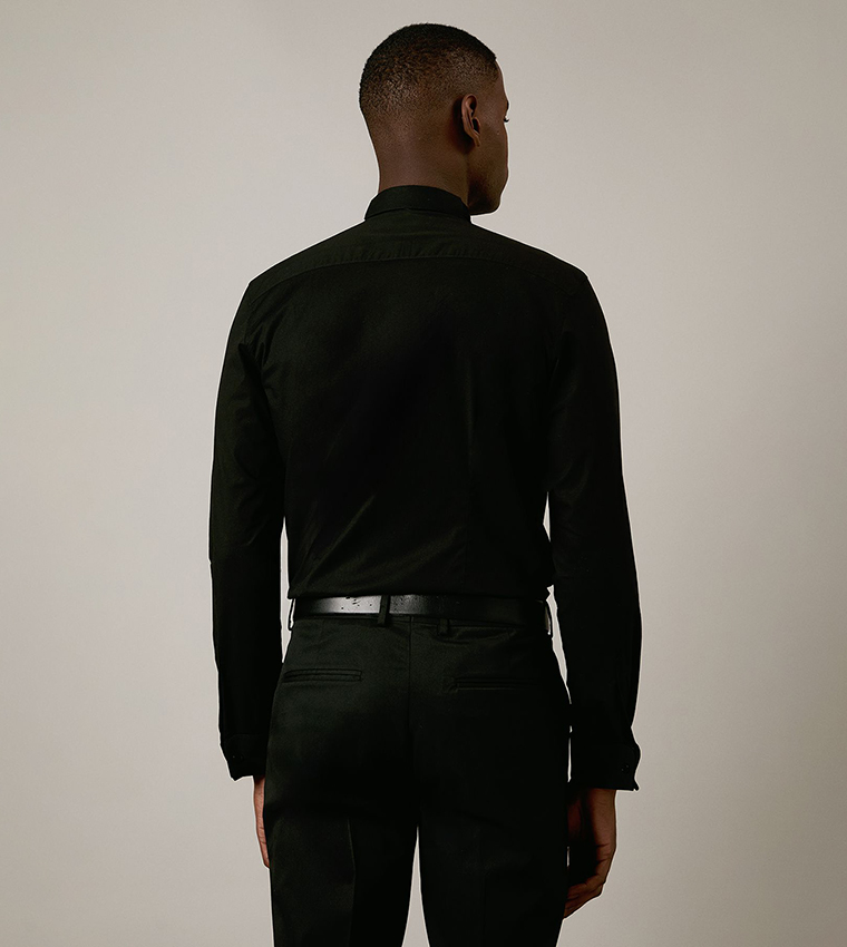 Wing Collar Long Sleeves Formal Shirt