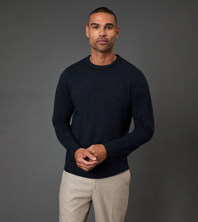 Textured Crew Neck Sweater