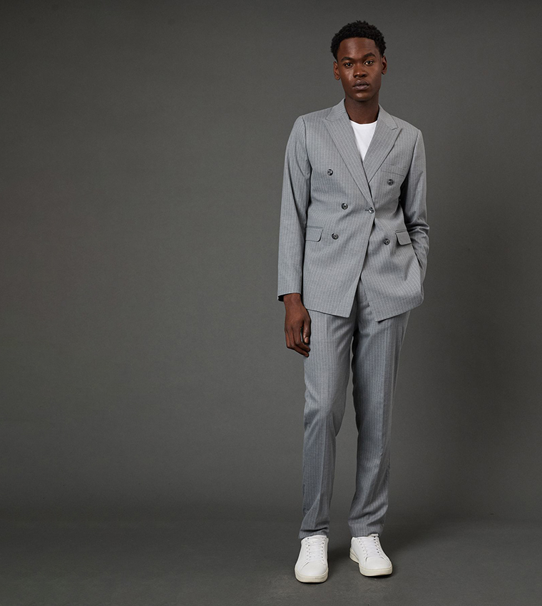 Striped Slim Fit Formal Trousers