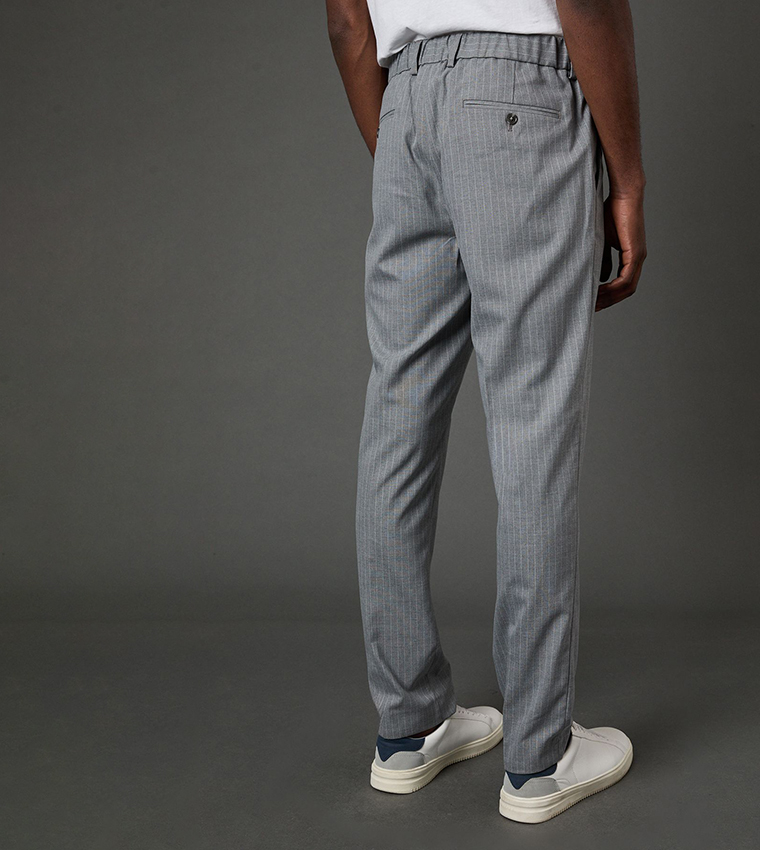 Striped Slim Fit Formal Trousers
