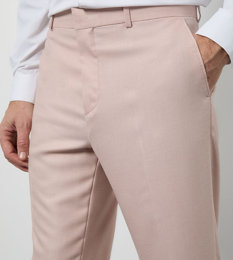 بنطلون بدلة سادة بقصة ضيقة