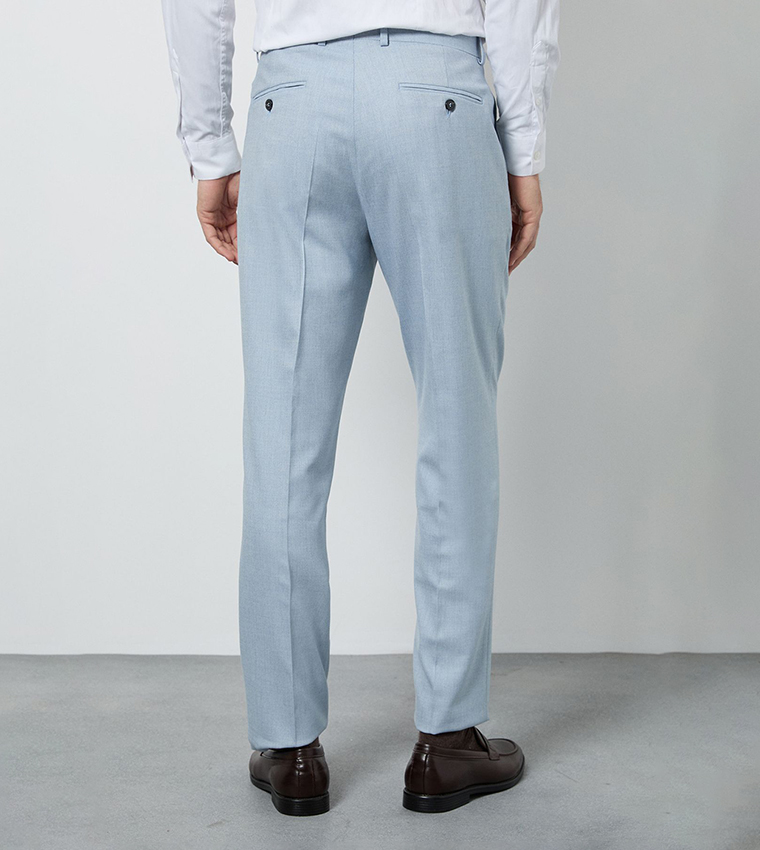 بنطلون بدلة سادة بقصة ضيقة