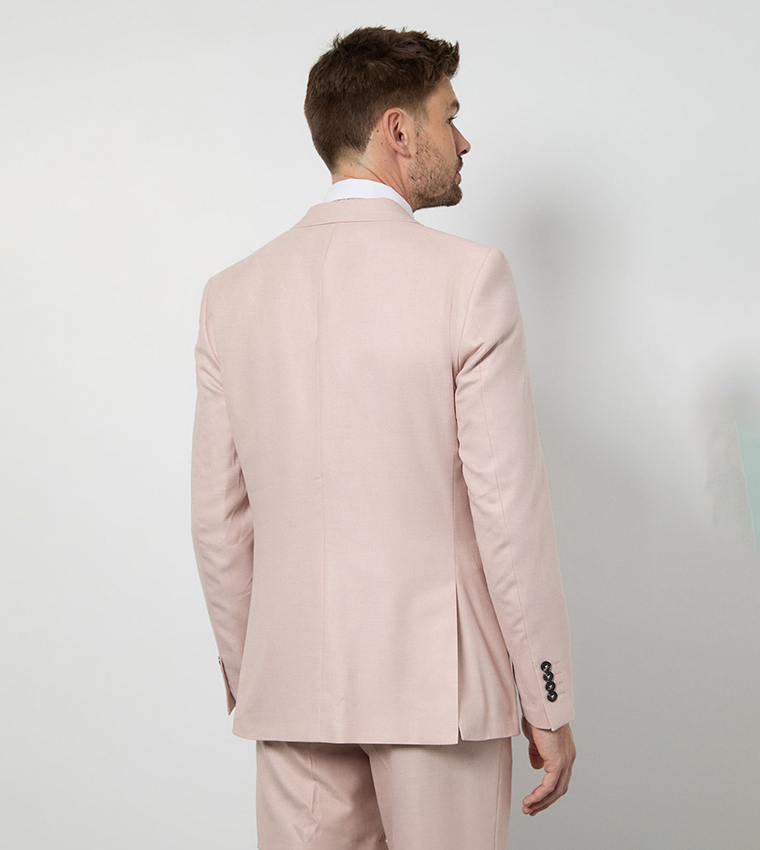 Solid Notch Collar Slim Fit Blazer