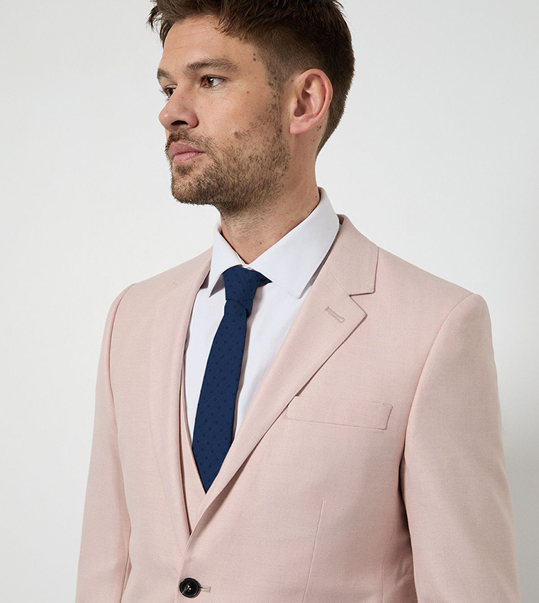 Solid Notch Collar Slim Fit Blazer